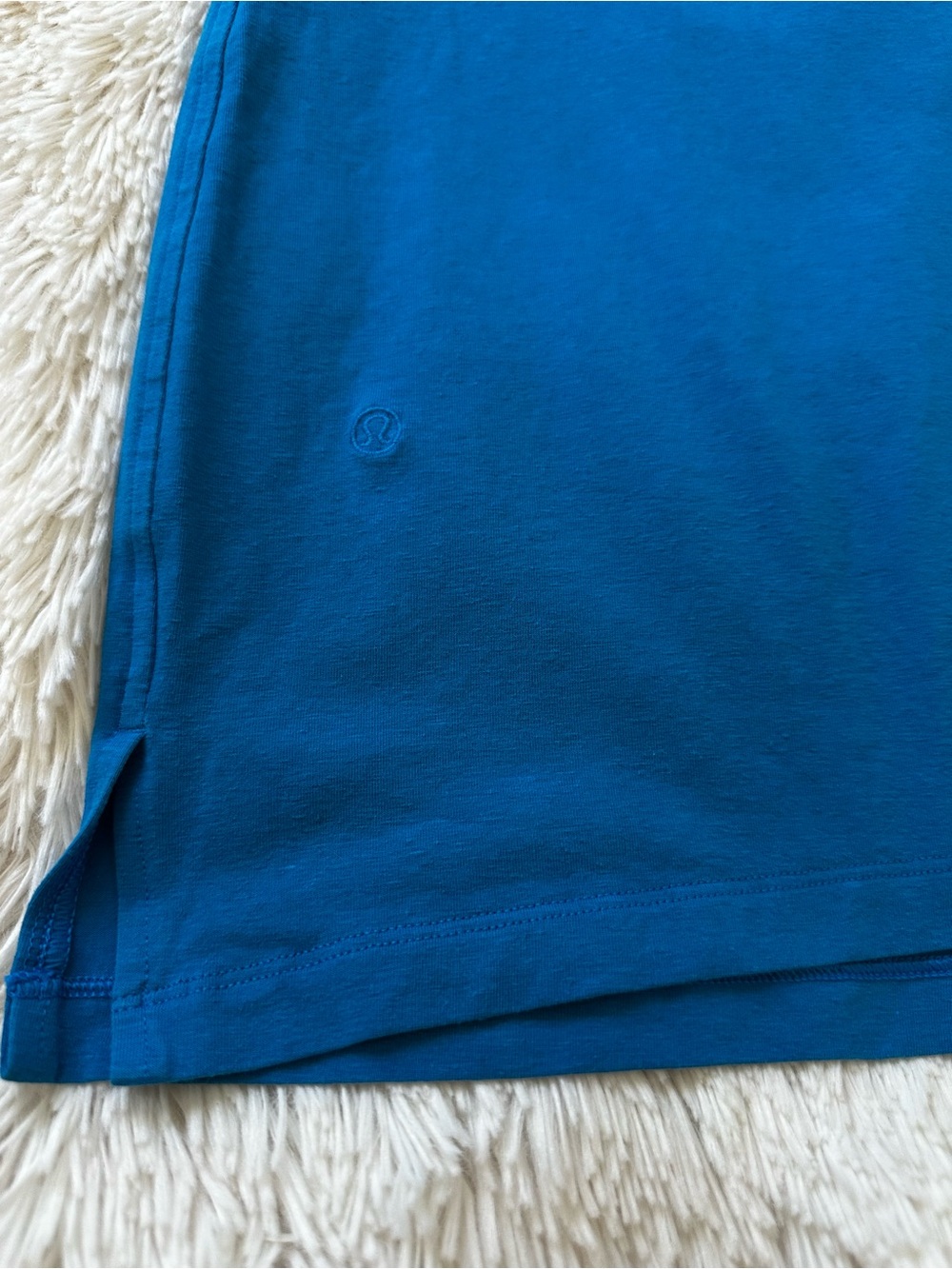 Lululemon Classic Cotton Blend Short Sleeve T-Shirt Dress Poolside Blue Size: 8 - Picture 5 of 5
